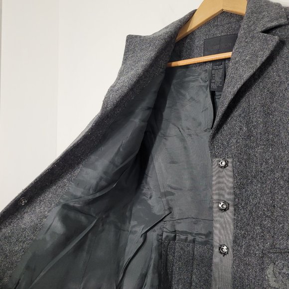 Votre Nom Vintage Charcoal Wool Blend Preppy Gray Floral Embroidery Classy Sz 2 - Picture 9 of 12